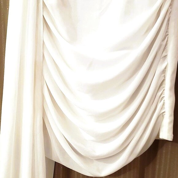 Chiffon Superdown Alivia white strapless dress - Picture 5 of 13